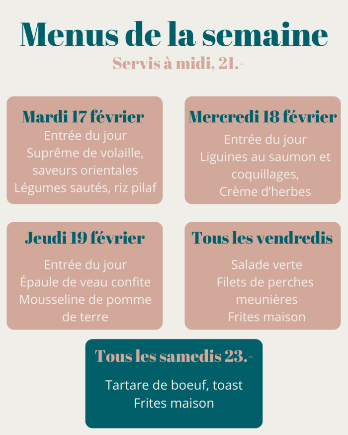 Menu de la semaine